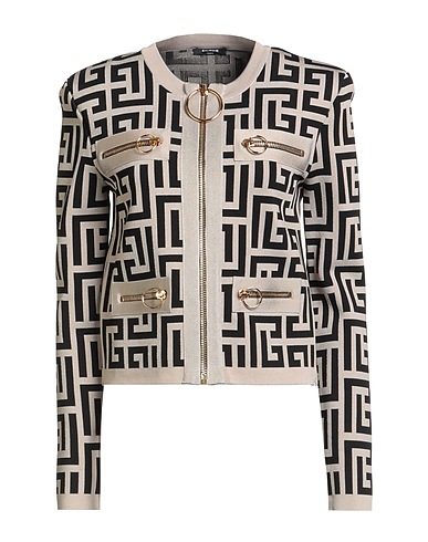 BALMAIN Cardigan Beige 88% Viscose, 10% Polyamide, 2% Elastane