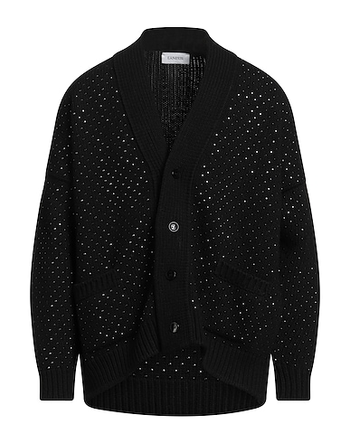 LANEUS Cardigan NERO 40% Recycled wool, 40% Virgin Wool, 20% Polyamide