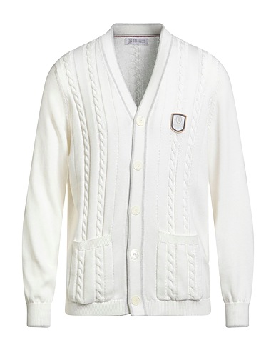 BRUNELLO CUCINELLI Strickjacke Weiß 100% Baumwolle