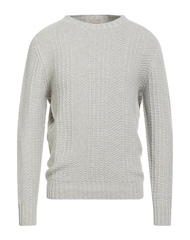 H953 Pullover Grigio chiaro 90% Lana Merino, 10% Cachemire