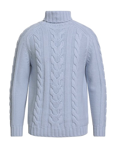 FEDELI Turtleneck Sky blue 70% Wool, 30% Cashmere