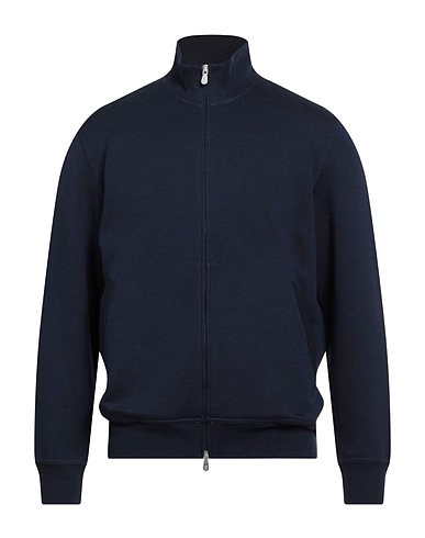 BRUNELLO CUCINELLI Sweatshirt Navy blue 65% Cotton, 24% Polyamide, 7% Cashmere, 4% Silk, Elastane