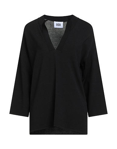 ALPHA STUDIO Jumper Black 65% Viscose, 35% Nylon