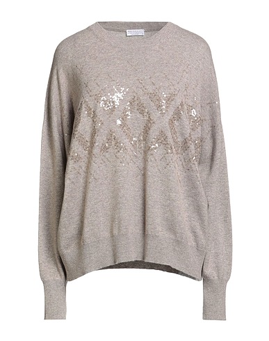 BRUNELLO CUCINELLI Jumper Taupe 60% Virgin Wool, 30% Cashmere, 10% Silk