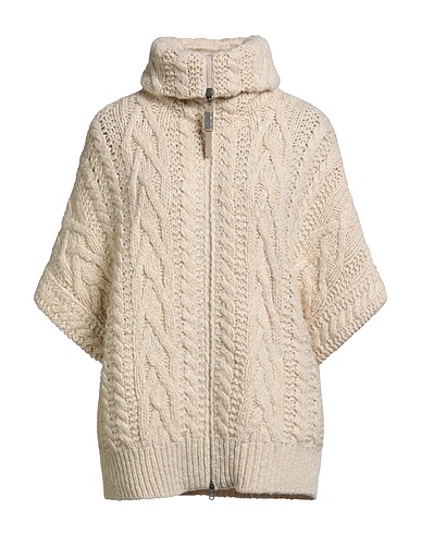 BRUNELLO CUCINELLI カーディガン CASHMERE オフホワイト ラムウール 55% / カシミヤ 45% / 革（なめし加工）