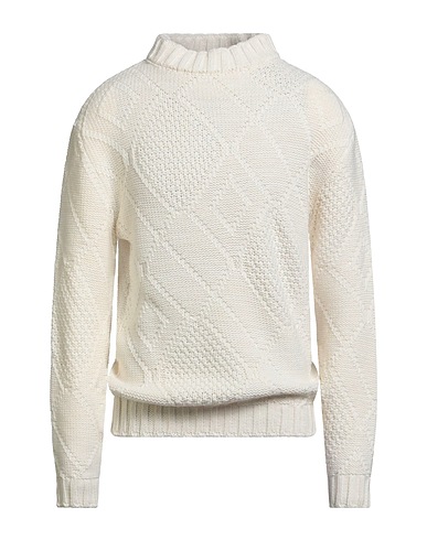 DANIELE ALESSANDRINI HOMME Polo neck White 70% Wool, 30% Acrylic