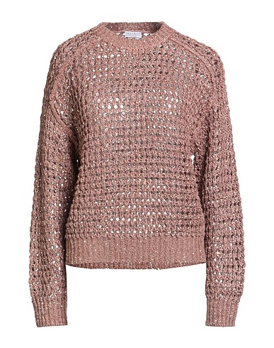 BRUNELLO CUCINELLI Jumper Brown 36% Silk, 34% Linen, 17% Polyamide, 13% Polyester