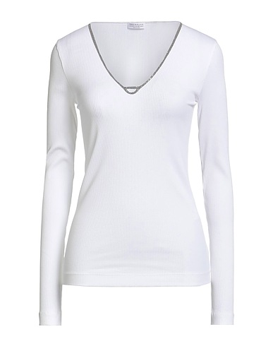 BRUNELLO CUCINELLI Jumper White 95% Cotton, 5% Elastane