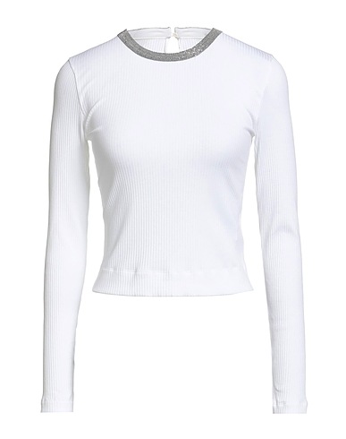 BRUNELLO CUCINELLI Pullover Off white 98% Cotone, 2% Elastan, Ottone riciclato