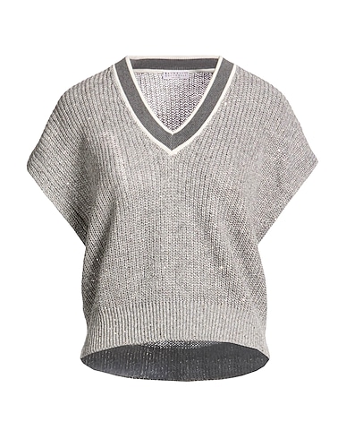 BRUNELLO CUCINELLI Sweater GRIGIO 94% Linen, 6% Nylon, Polyester, Cotton