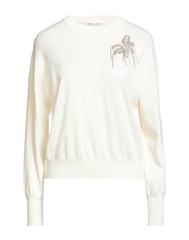 BRUNELLO CUCINELLI Cashmere jumper Off white 100% Cashmere, Brass, Mohair wool, Wool, Polyamide