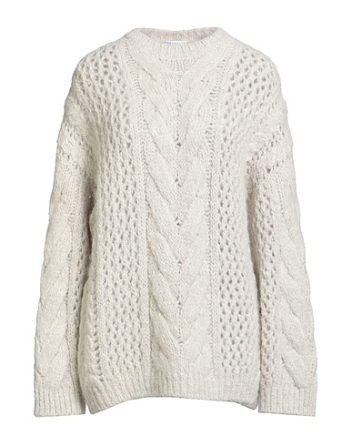 BRUNELLO CUCINELLI Jumper Light grey 80% Alpaca wool, 11% Polyamide, 9% Wool, Brass