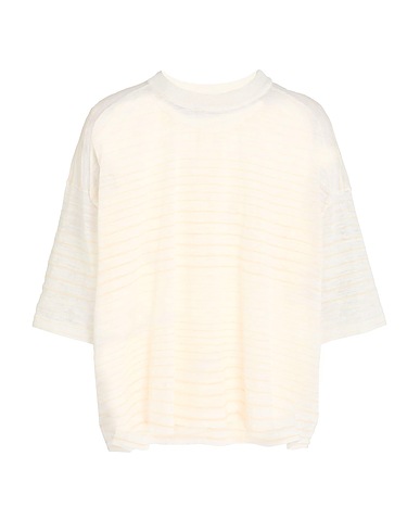 ROBERTO COLLINA Pullover Cremeweiß 48% Leinen, 40% Polyester, 10% Baumwolle, 2% Elastan