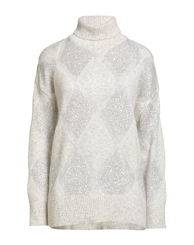 BRUNELLO CUCINELLI Turtleneck Light grey 60% Wool, 40% Mohair wool
