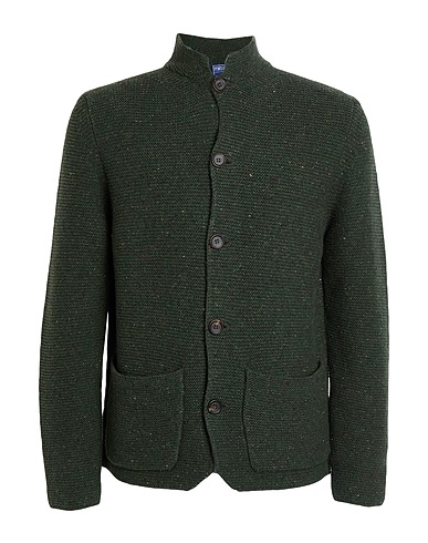 FEDELI Cardigan Military green 97% Cashmere, 3% Wool