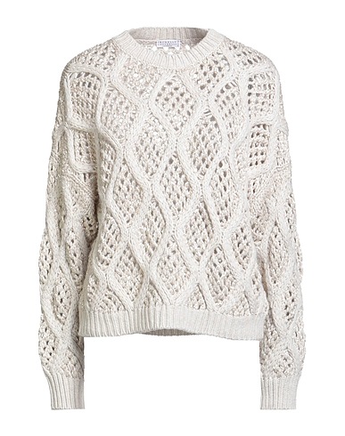 BRUNELLO CUCINELLI Cashmere blend CASHMERE Light grey 100% Cashmere