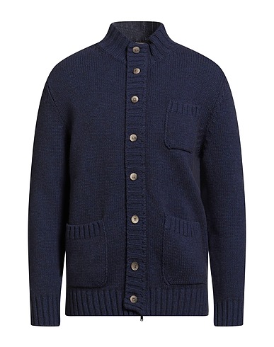 H953 Cardigan Navy 100% Merino Wool