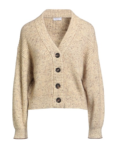 BRUNELLO CUCINELLI Cardigan Beige 53% Lana, 29% Poliammide, 13% Lana mohair, 5% Lino