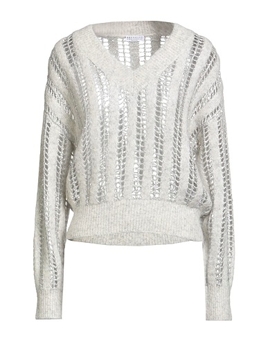BRUNELLO CUCINELLI Jumper Light grey 60% Wool, 40% Mohair wool