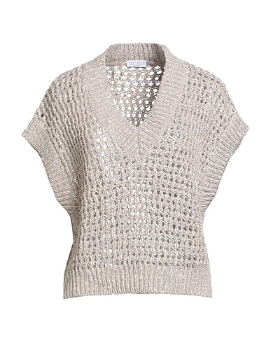 BRUNELLO CUCINELLI Sweater Grey 36% Silk, 34% Linen, 17% Polyamide, 13% Polyester
