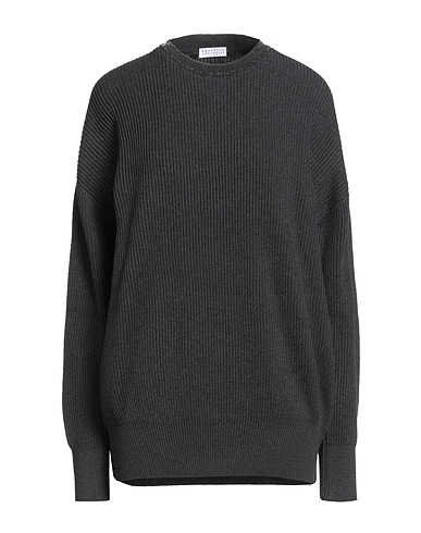 BRUNELLO CUCINELLI Pullover Antracite 100% Cotone, Elastan, Ecobrass