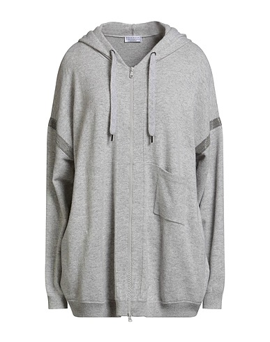 BRUNELLO CUCINELLI Cardigan Grigio chiaro 100% Cachemire, Ecobrass