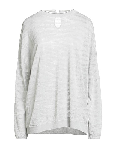 BRUNELLO CUCINELLI Jumper Light grey 85% Linen, 15% Polyamide, Ecobrass