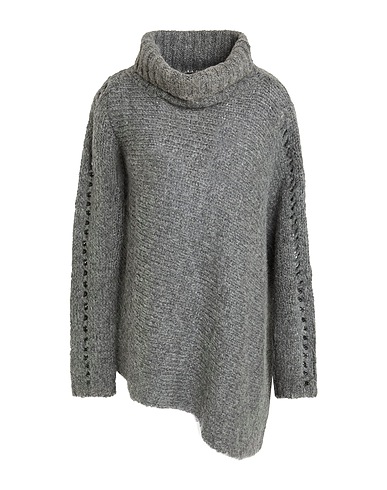 TWINSET Polo neck Grey 58% Acrylic, 20% Mohair wool, 12% Polyamide, 10% Wool
