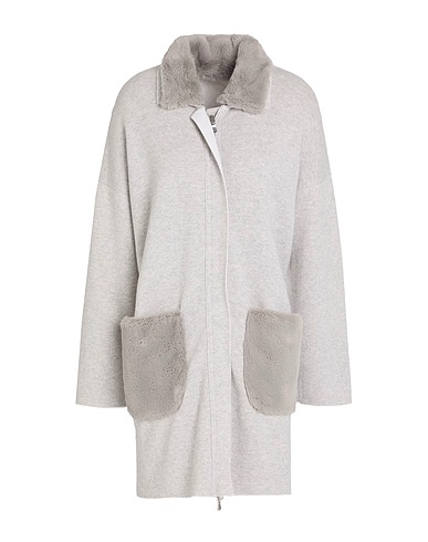 LE TRICOT PERUGIA Coat Light grey 67% Virgin Wool, 19% Silk, 10% Cashmere, 3% Polyamide, 1% Elastane
