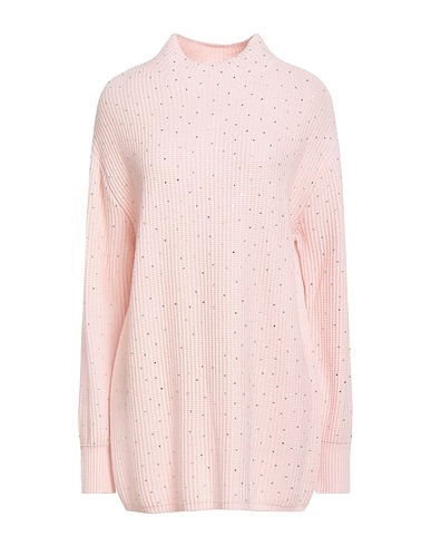 MARINA RINALDI Polo neck Light pink 50% Acrylic, 50% Virgin Wool