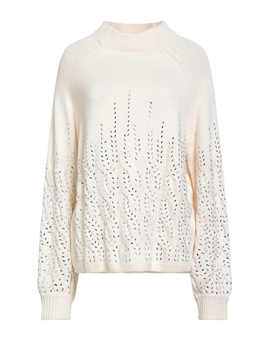MARINA RINALDI Turtleneck Cream 50% Wool, 50% Polyamide
