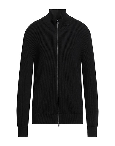 STAR POINT Cardigan Nero 100% Lana Vergine