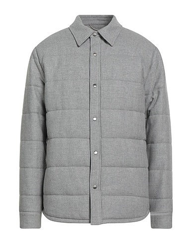 AGNONA Shell  jacket Light grey 50% Cashmere, 50% Silk, Calfskin, Metal