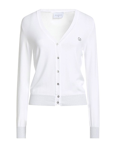 GAëLLE Paris Cardigan White 83% Viscose, 15% Polyester, 2% Metallic fiber