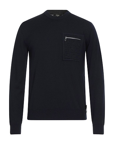 FENDI Sweater Midnight blue 98% Virgin Wool, 2% Polyamide
