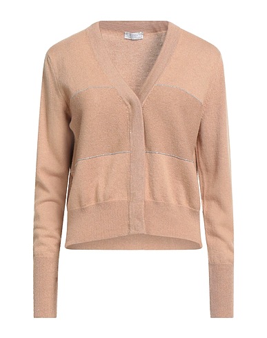 PESERICO Cardigan Camel 66% Virgin Wool, 19% Silk, 10% Cashmere, 5% Viscose