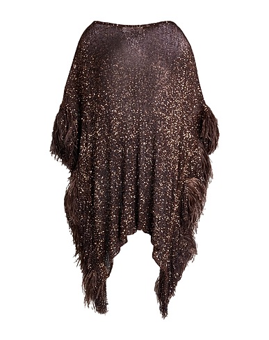 VALENTINO GARAVANI Cloak Dark brown 55% Polyamide, 45% Polyester, Ostrich feathers