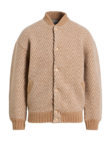 LANEUS Cardigan Camel 90% Virgin Wool, 8% Polyamide, 2% Elastane