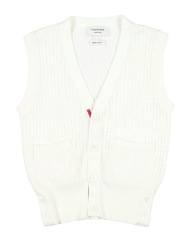 THOM BROWNE Cardigan White 100% Cotton