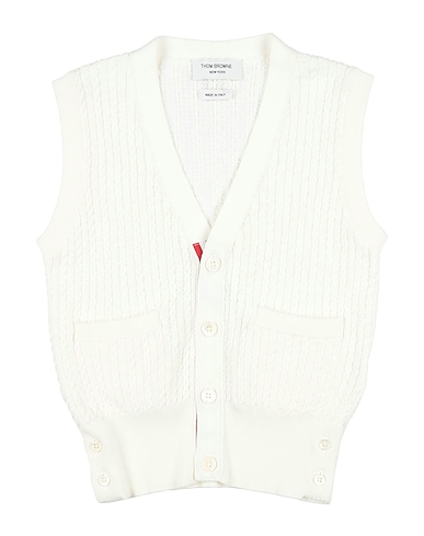 THOM BROWNE Sleeveless sweater BIANCO 100% Cotton