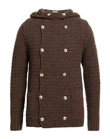 H953 Cardigan Brown 100% Merino Wool