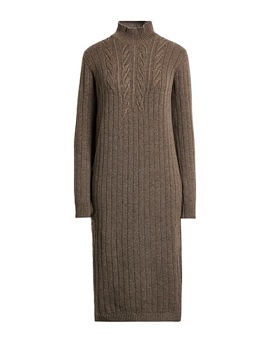 AGNONA Vestito in Maglia Marrone 100% Cachemire, Metallo