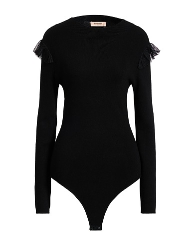 TWINSET TOPWEAR Black 32% Polyamide, 32% Viscose, 20% Elastane, 12% Wool, 4% Cashmere
