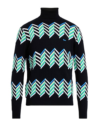 HARMONT & BLAINE Polo neck Black 60% Cotton, 40% Wool