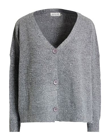 MOLLY BRACKEN Cardigan Grey 53% Acrylic, 35% Polyester, 6% Metallic fiber, 4% Wool, 2% Elastane