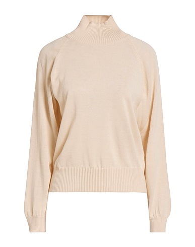 CROCHÈ Rollkragenpullover Beige 50% Merinowolle, 50% Acryl