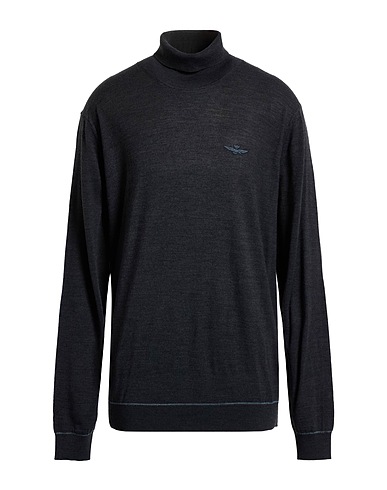 AERONAUTICA MILITARE Polo neck Charcoal 50% Wool, 50% Acrylic