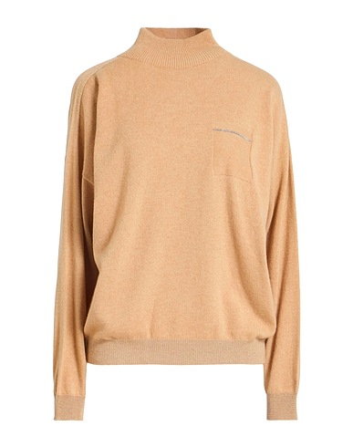 PESERICO Cuello alto Camel 97% Cachemir, 2% Rayón, 1% Fibra metálica