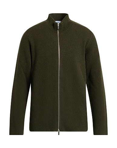 FERRAGAMO Pullover mit Zipper  Militärgrün 100% Schurwolle