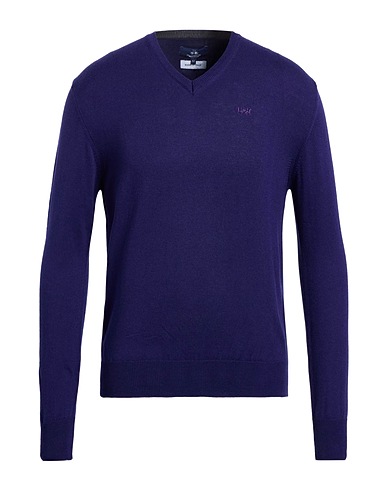 LA MARTINA Sweater Dark purple 40% Acrylic, 30% Cotton, 30% Wool